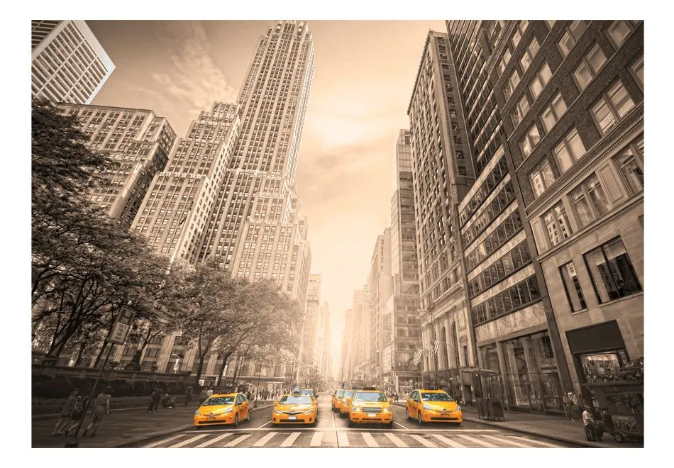 Fototapeta - New York taxi - sepia-2