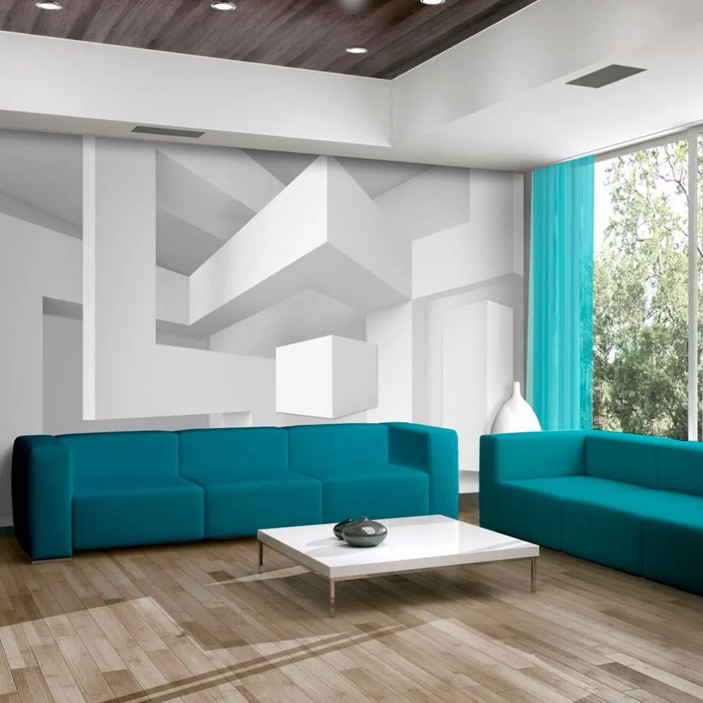 Fototapeta - Biała geometria-1