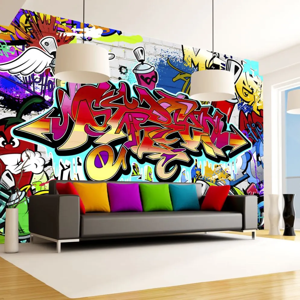 Fototapeta - Street art czerwony motyw-1