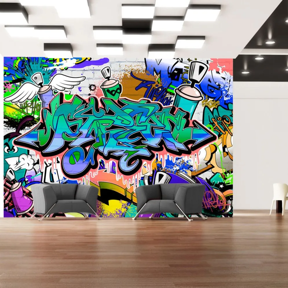 Fototapeta - Grafiti niebieski motyw-1