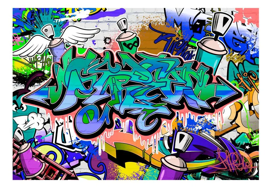 Fototapeta - Grafiti niebieski motyw-2