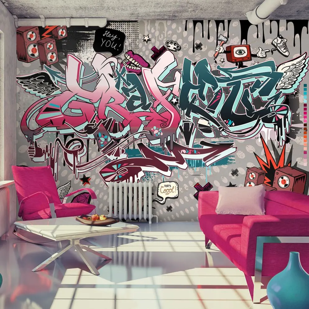 Fototapeta - Graffiti hej Ty!-1