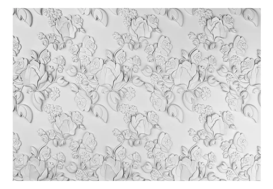 Fototapeta - Biały ornament róże-2