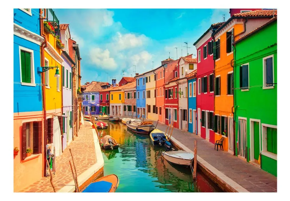 Fototapeta - Kolorowy kanał w Burano-2