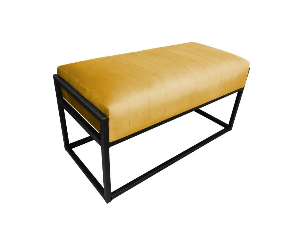 Ławka LILO MG VELVET musztardowa/curry tapicerowana aksamitem | MIRAT. w stylu LOFT kolekcja