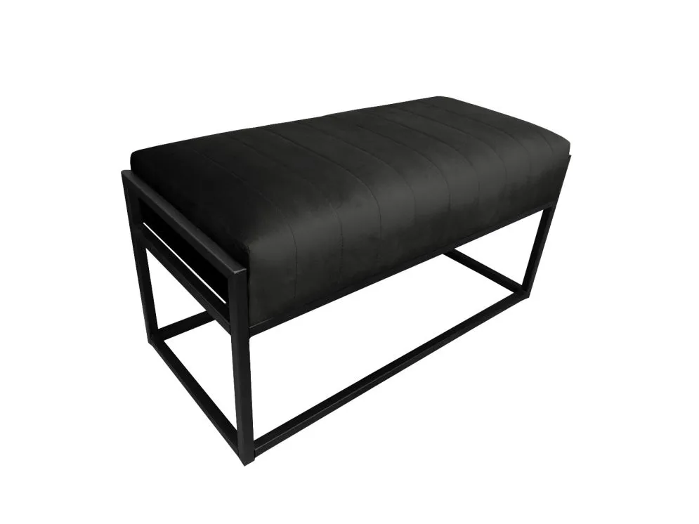 Ławka LILU MG VELVET czarna tapicerowana aksamitem | MIRAT. w stylu LOFT kolekcja