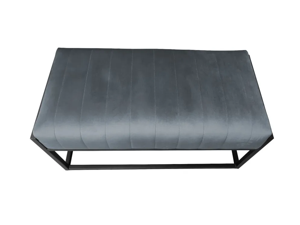 Ławka LILU BL VELVET ciemnoszara tapicerowana tkaniną aksamitną | MIRAT. w stylu LOFT kolekcja
