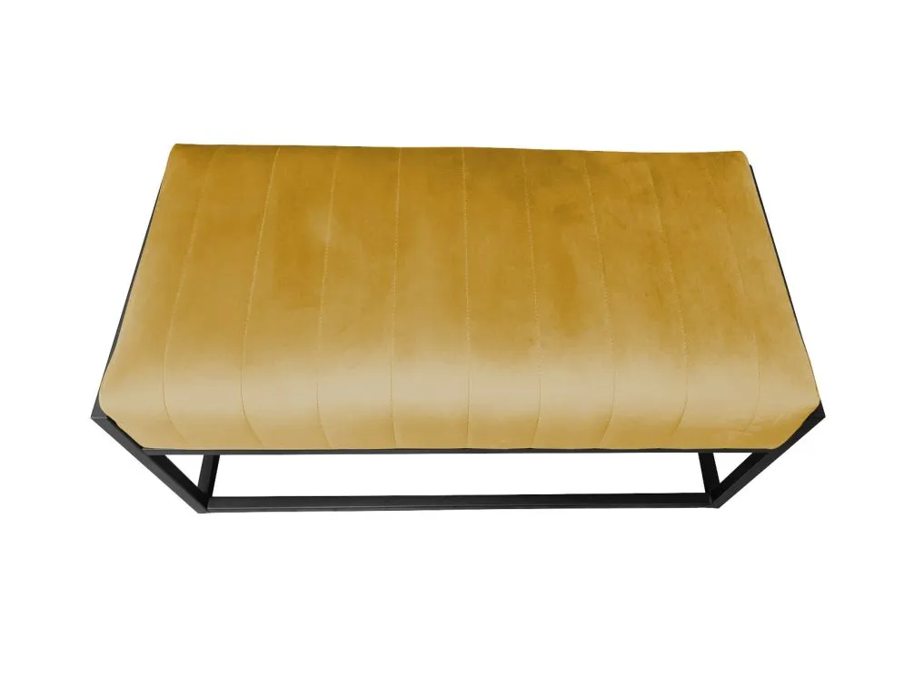 Ławka LILO MG VELVET musztardowa/curry tapicerowana aksamitem | MIRAT. w stylu LOFT kolekcja