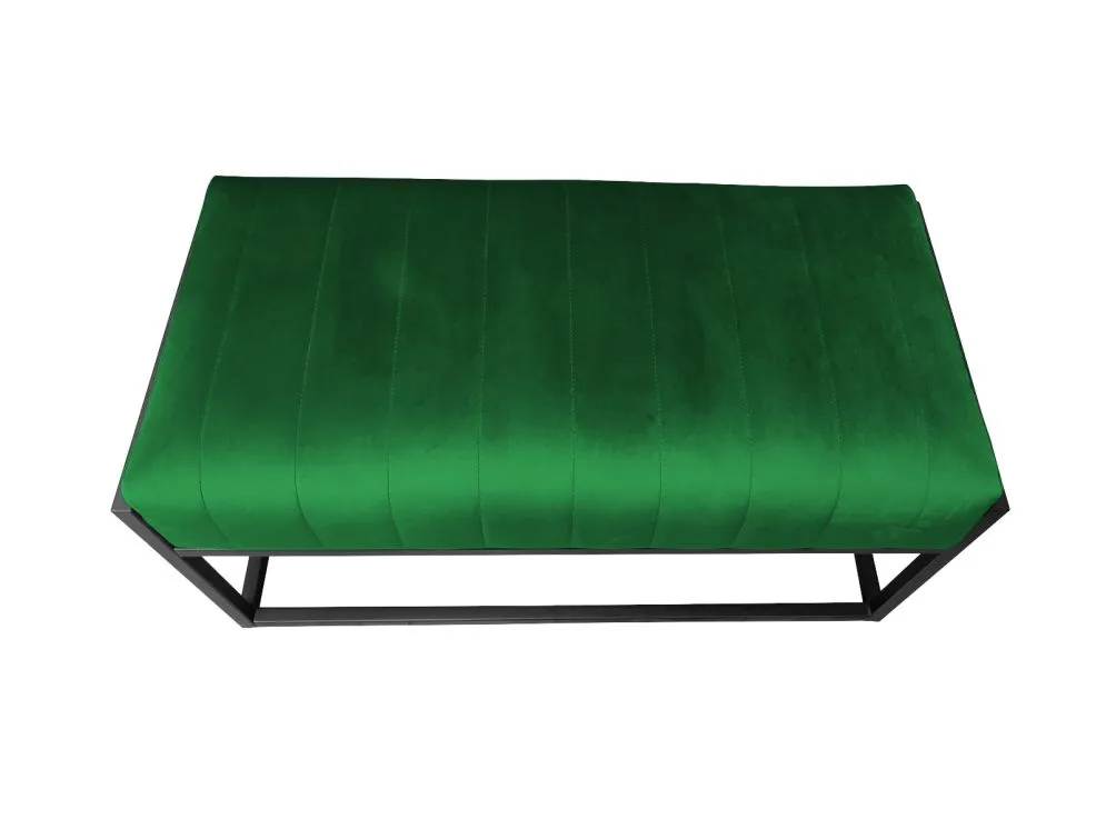 Ławka LILU MG VELVET zielona z przeszyciami | MIRAT. w stylu LOFT kolekcja