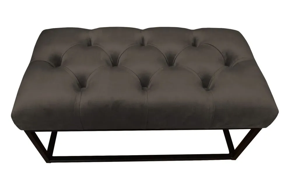 Ławka CHARLIE MG VELVET brązowa tapicerowana aksamitem | MIRAT. styl GLAMOUR