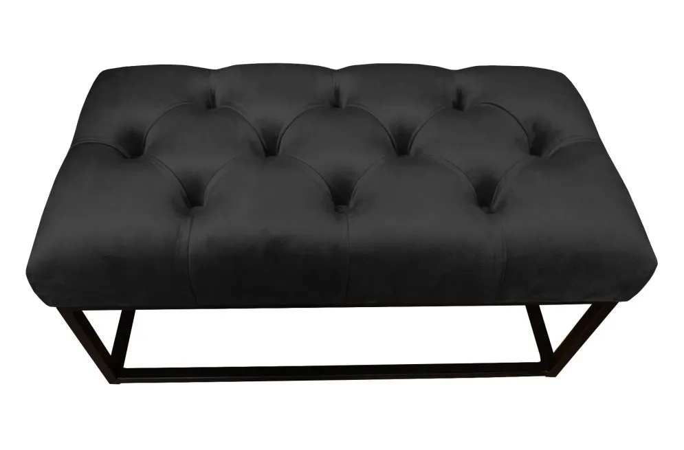 Ławka CHARLIE MG VELVET czarna tapicerowana aksamitem | MIRAT. w stylu GLAMOUR kolekcja