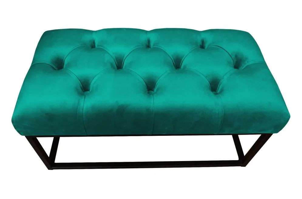 Ławka CHARLIE MG VELVET morska tapicerowana aksamitem | MIRAT. w stylu GLAMOUR kolekcja