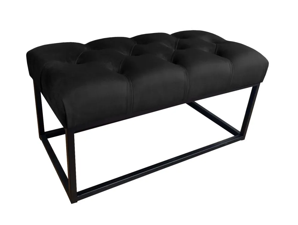 Ławka CHARLIE MG VELVET czarna tapicerowana aksamitem | MIRAT. w stylu GLAMOUR kolekcja