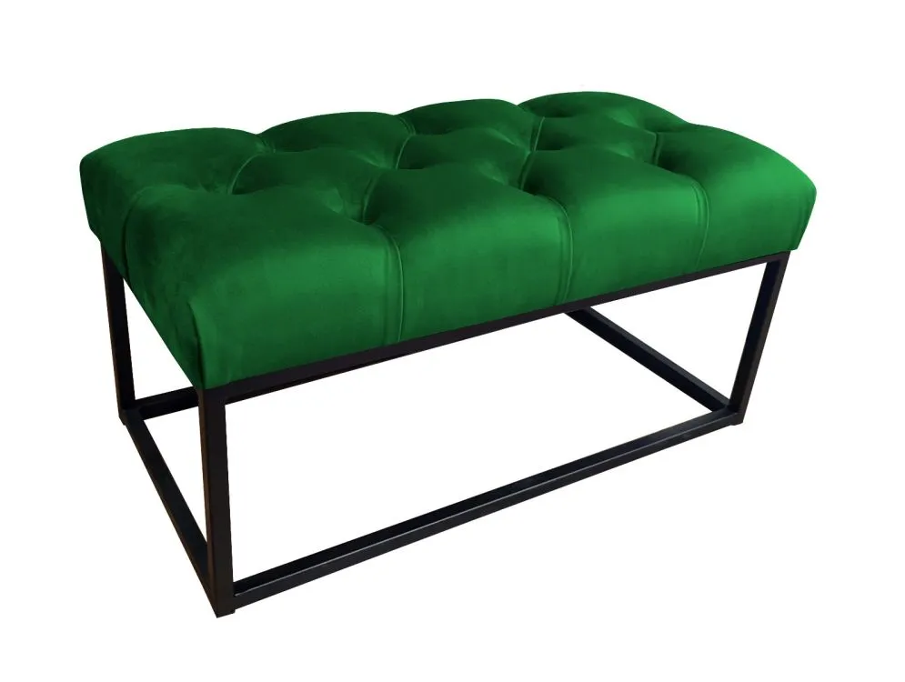 Ławka CHARLIE MG VELVET zielona pikowana | MIRAT. w stylu GLAMOUR kolekcja