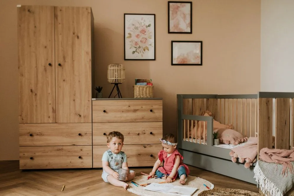 Szafa PAULINE grafitowa/dąb z dwoma szufladami I sklep meblowy MIRAT. kolekcja PAULINE