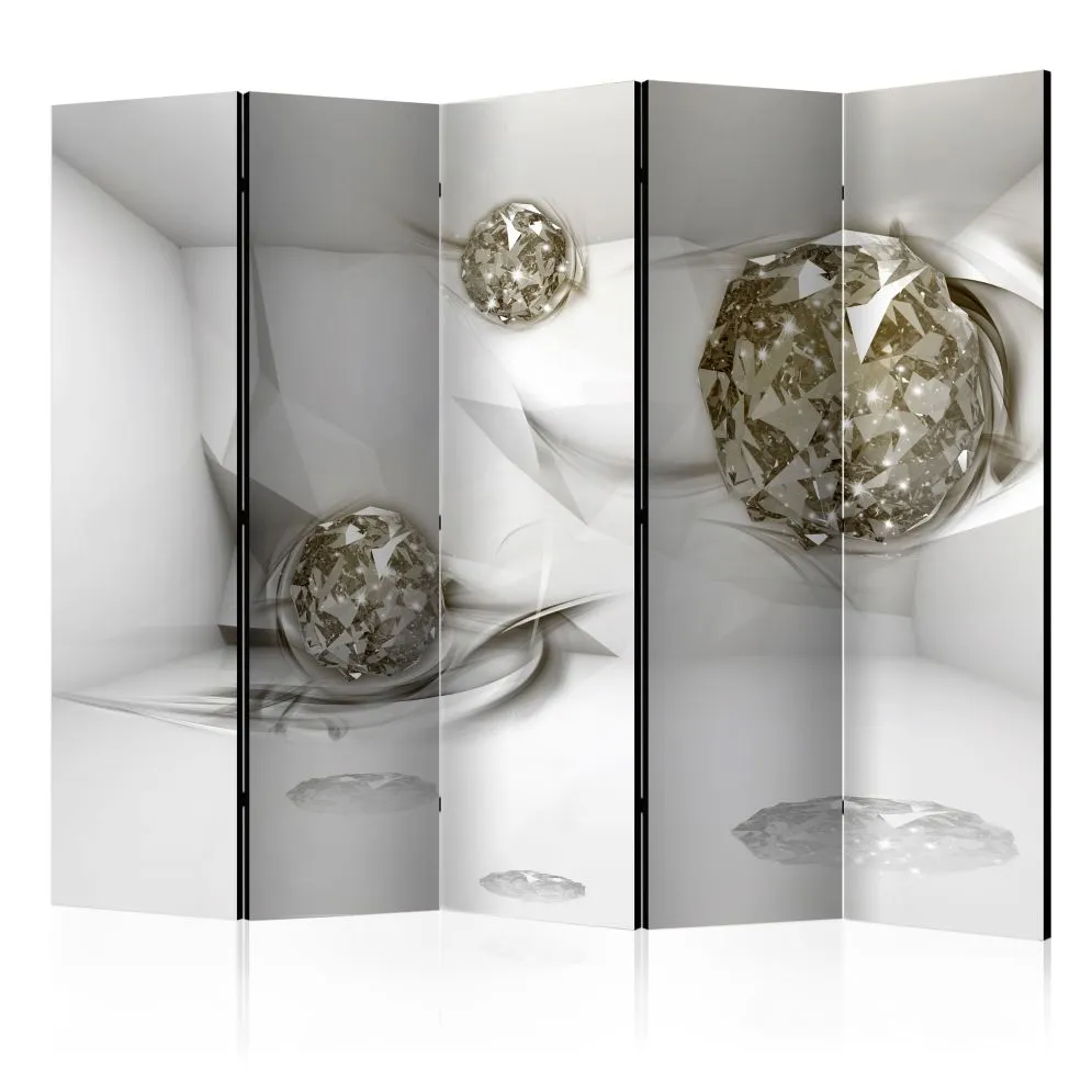 Parawan dwustronny 3D 225x172 cm 5-częściowy szary | MIRAT.