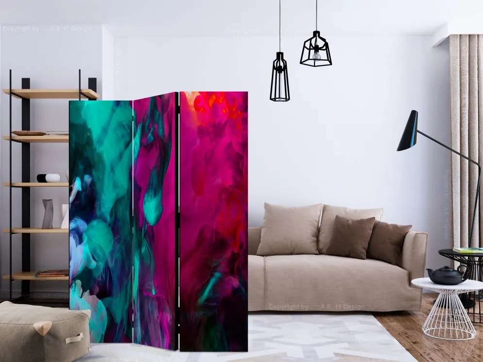 Parawan jednostronny Abstrakcje 135 x 172 cm Niebieski