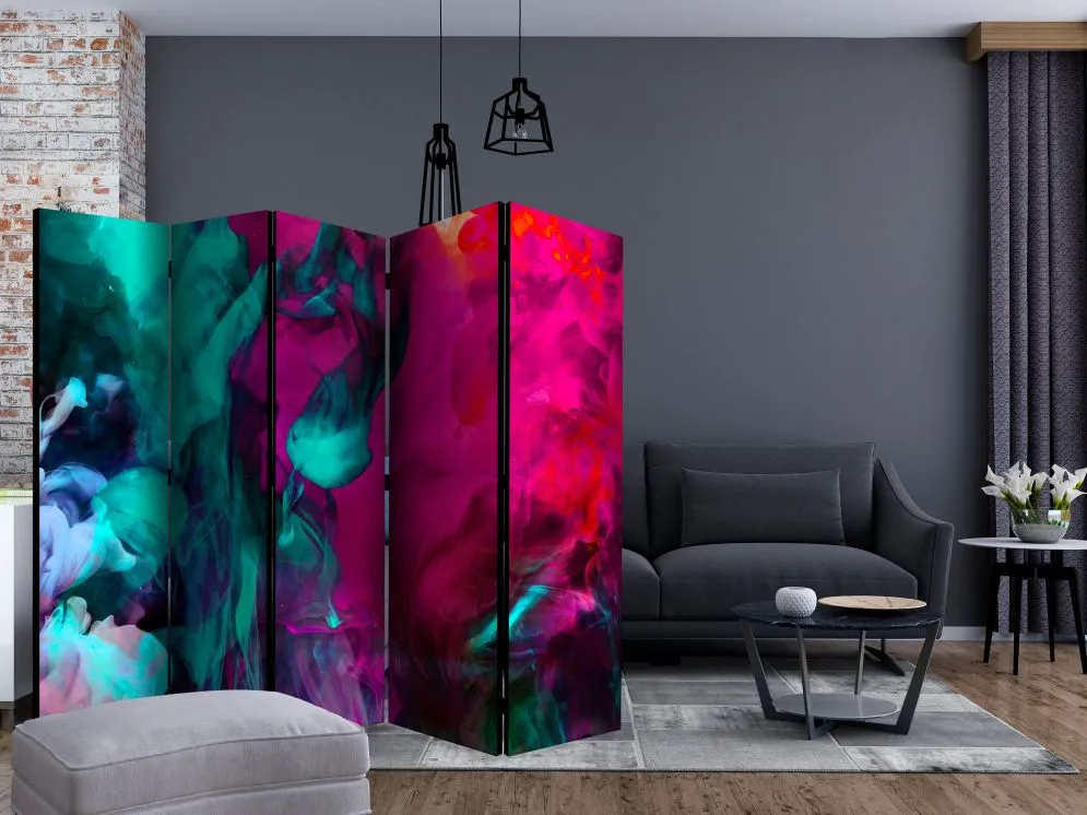 Parawan jednostronny Abstrakcje 225 x 172 cm Niebieski