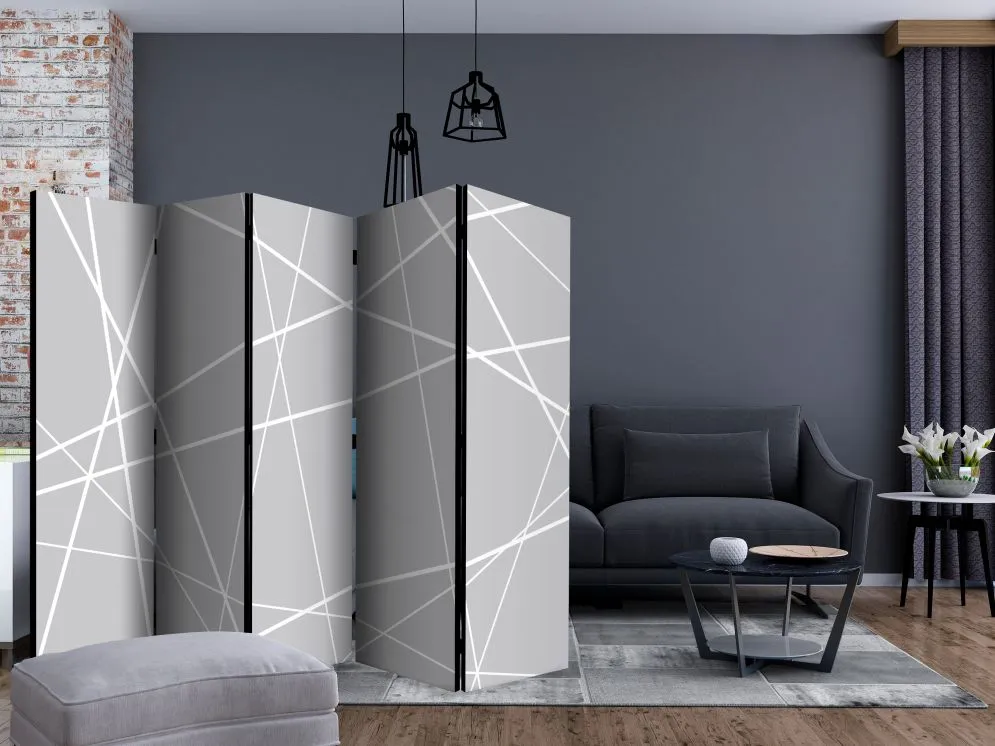 Parawan dwustronny Tła i desenie 225 x 172 cm Czarny