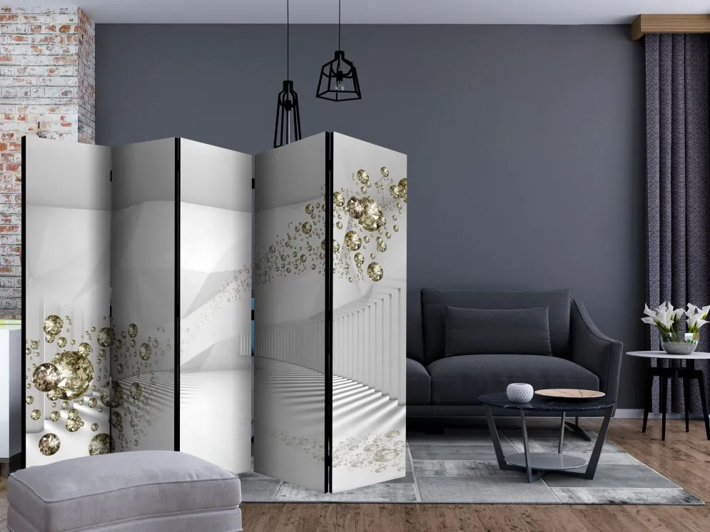 Parawan dwustronny Abstrakcje 225 x 172 cm Szary