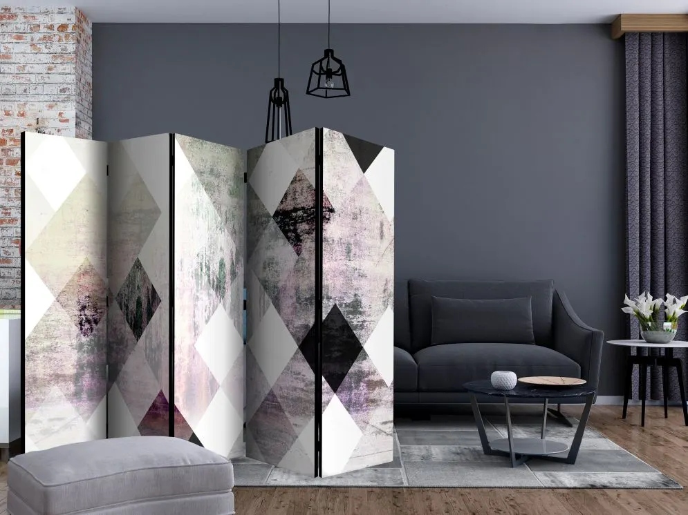 Parawan dwustronny Tła i desenie 225 x 172 cm Szary
