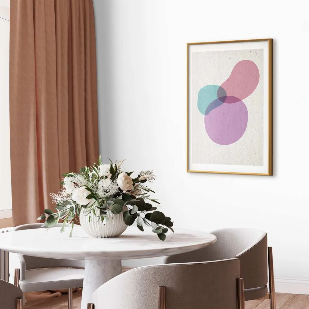 Plakat Mieszanka barw 29,7x42 cm z ramą złotą z marginesem | MIRAT.