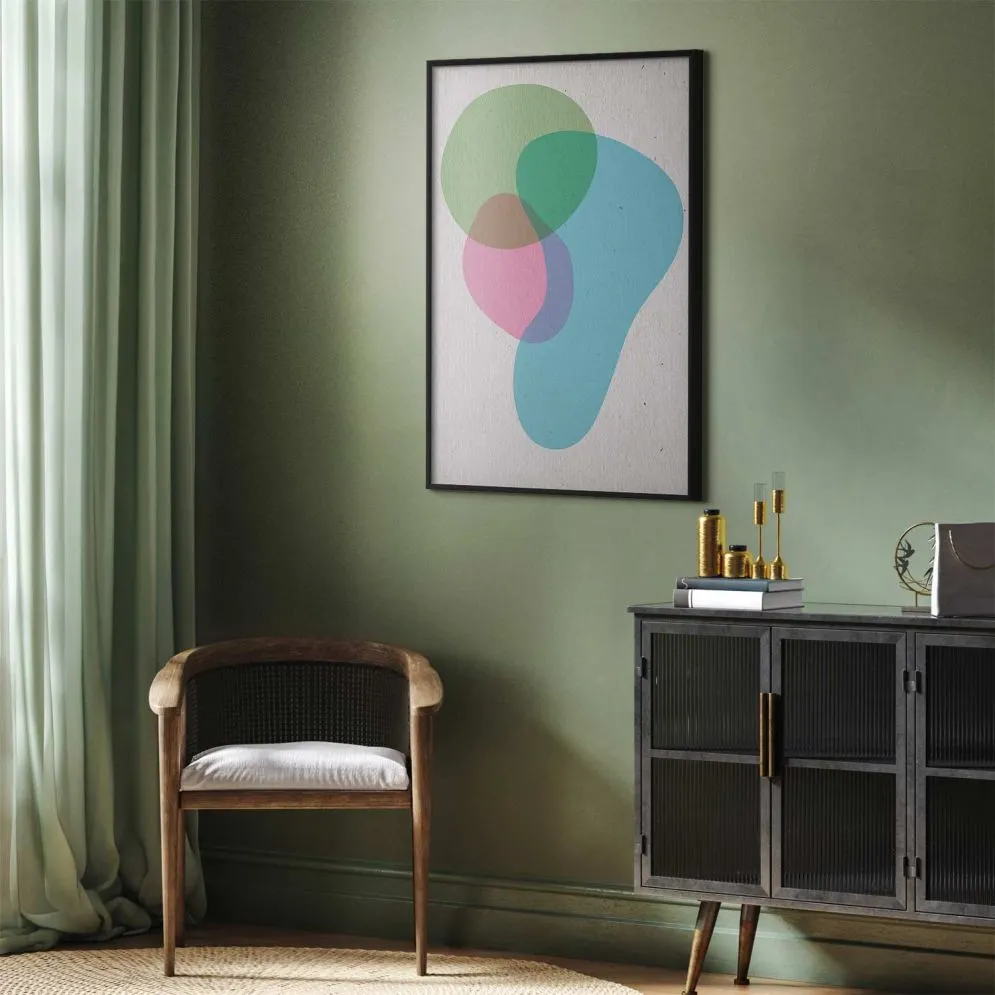 Plakat Kolorowe plamy 60x90 cm z ramą czarną bez marginesu | MIRAT.