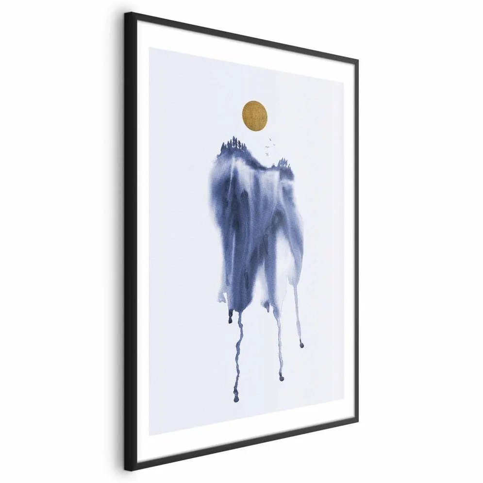 Plakat akwarelowa abstrakcja 60 x 90 cm z ramą czarną | MIRAT. kolekcja a-A-0399-ao-a