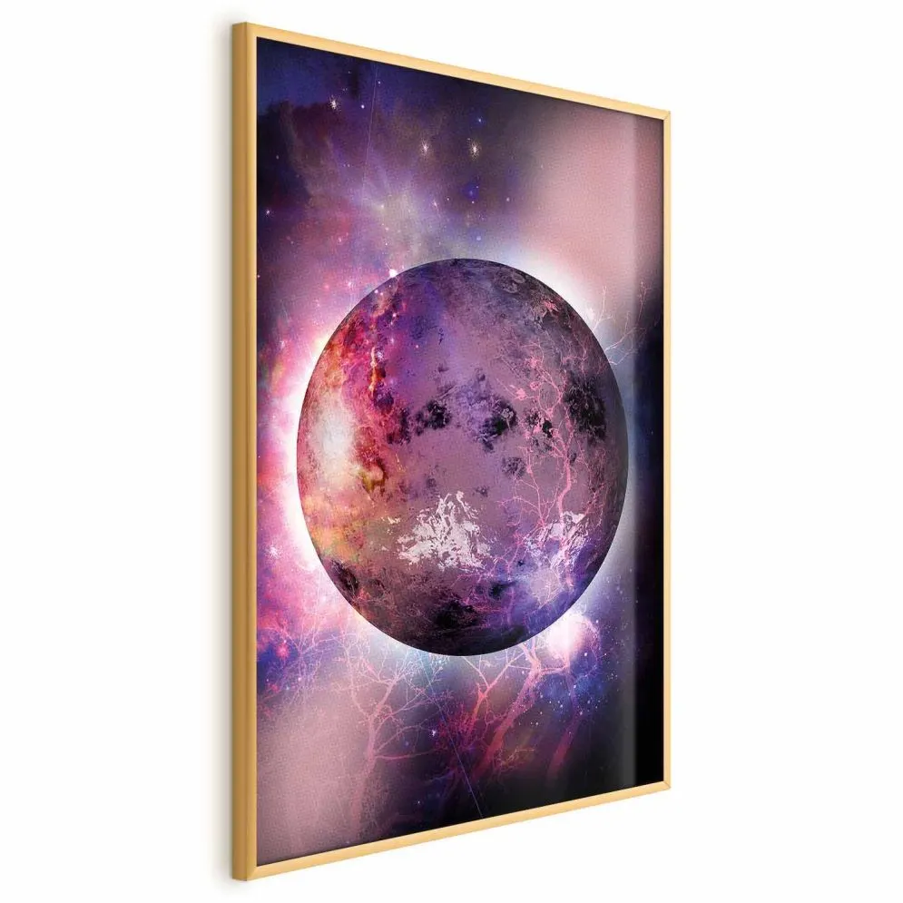 Plakat Nieznana planeta 60x90 cm z ramą złotą bez marginesu | MIRAT.