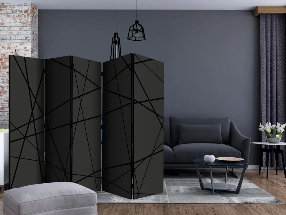 Parawan akustyczny Tła i desenie 225 x 172 cm Czarny