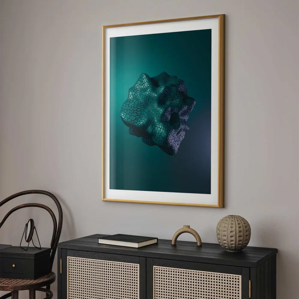 Plakat Gamma 29,7x42 cm z ramą złotą z marginesem | MIRAT.