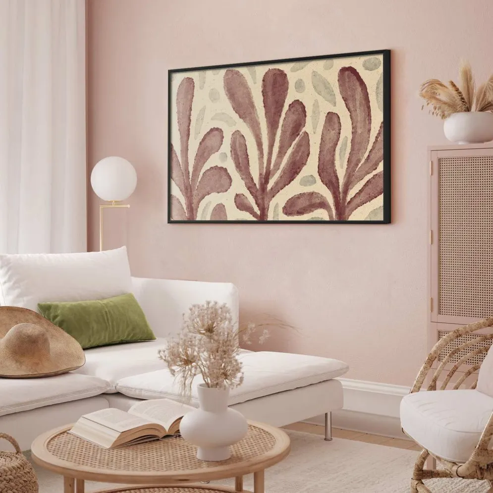 Plakat Liście i plamy 30x21 cm z ramą czarną bez marginesu | MIRAT.
