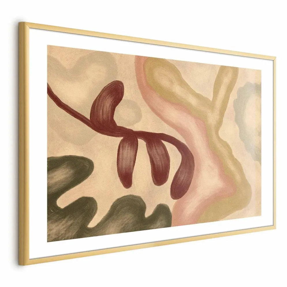 Plakat Kolorowe kształty 42x29,7 cm z ramą złotą z marginesem | MIRAT.