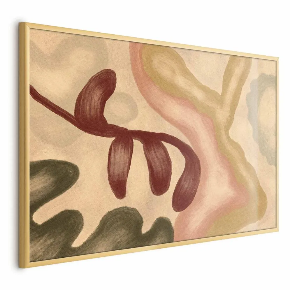 Plakat Kolorowe kształty 90x60 cm z ramą złotą bez marginesu | MIRAT.