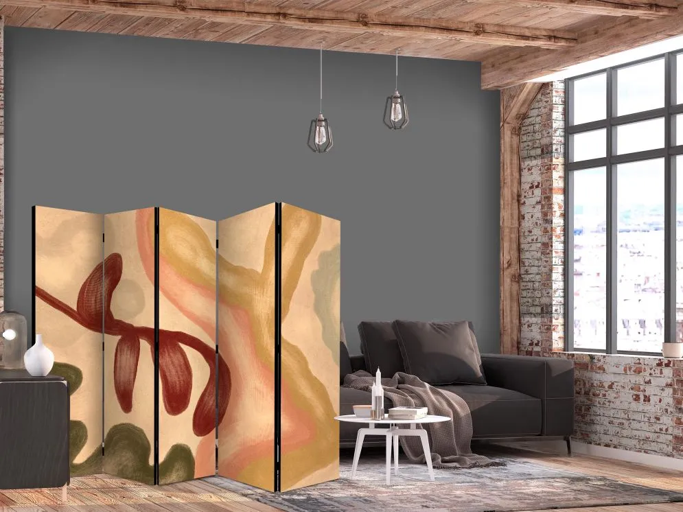 Parawan akustyczny Tła i desenie 225 x 172 cm Beżowy