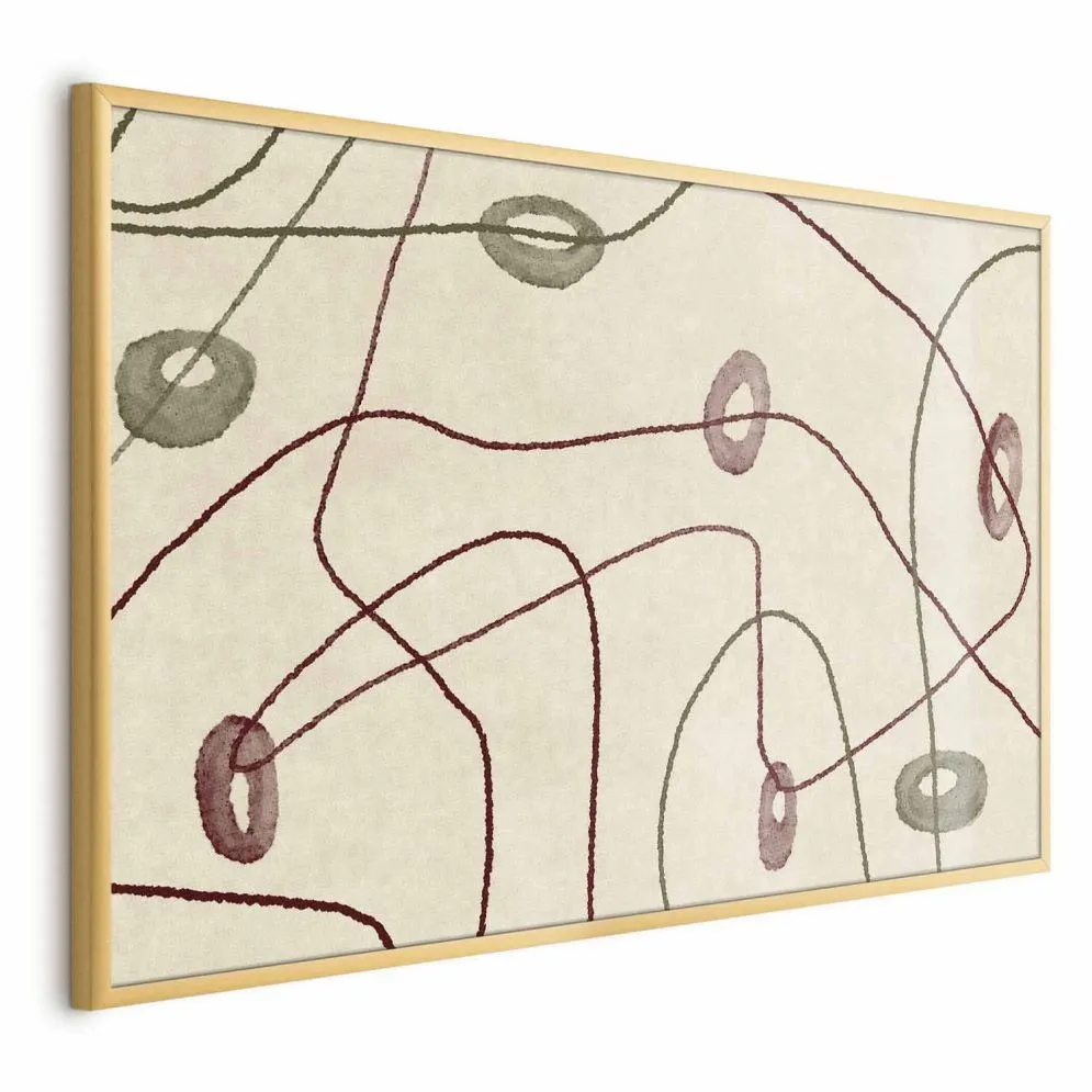 Plakat Kształty 42x29,7 cm z ramą złotą bez marginesu | MIRAT.
