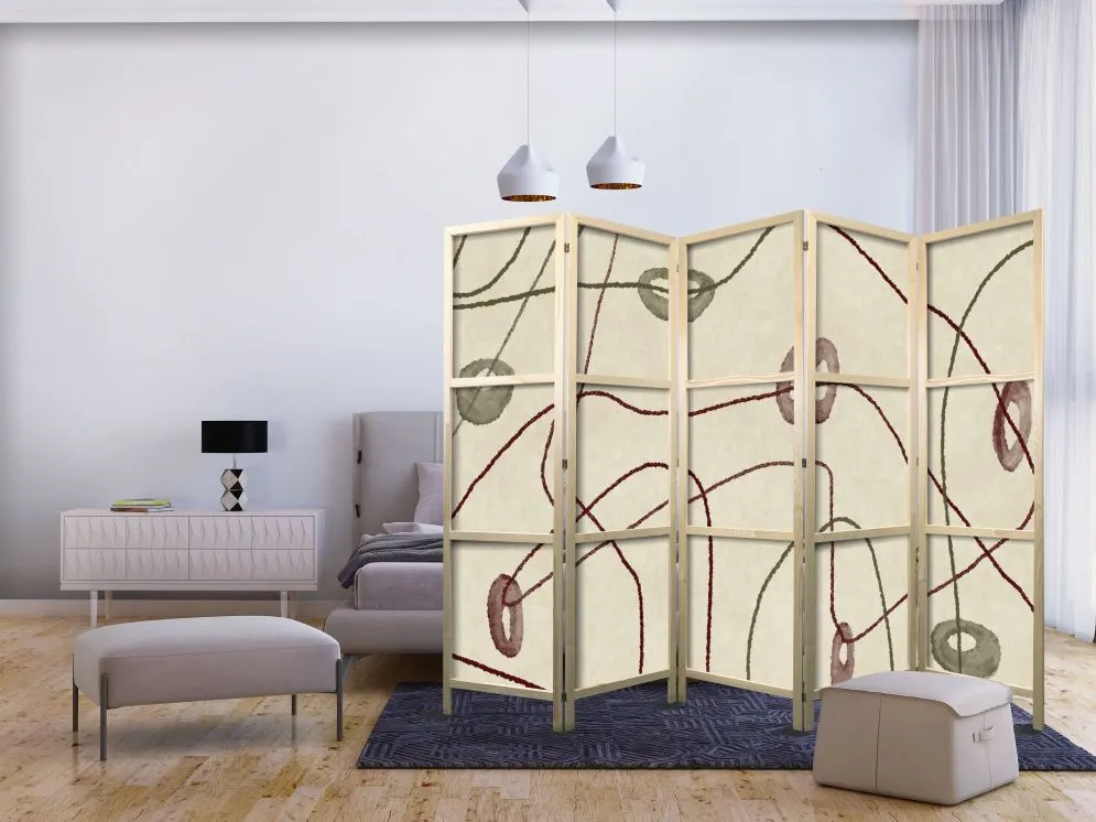 Parawan japoński Abstrakcje 225 x 172 cm Wielokolorowy
