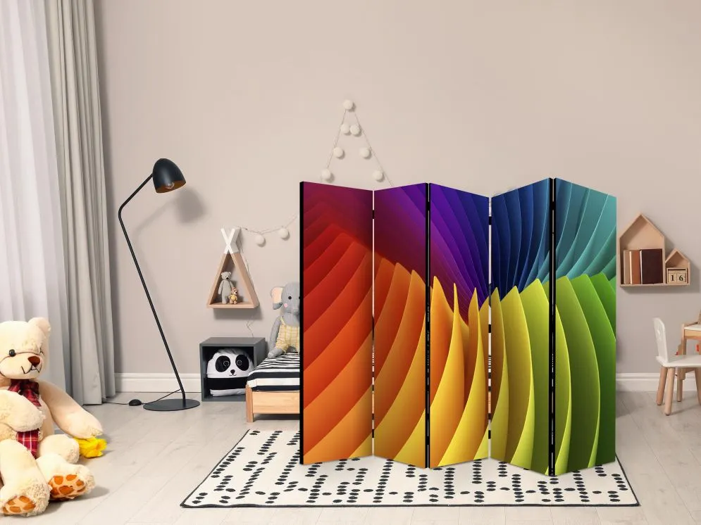 Parawan jednostronny 3D 225 x 172 cm Wielokolorowy