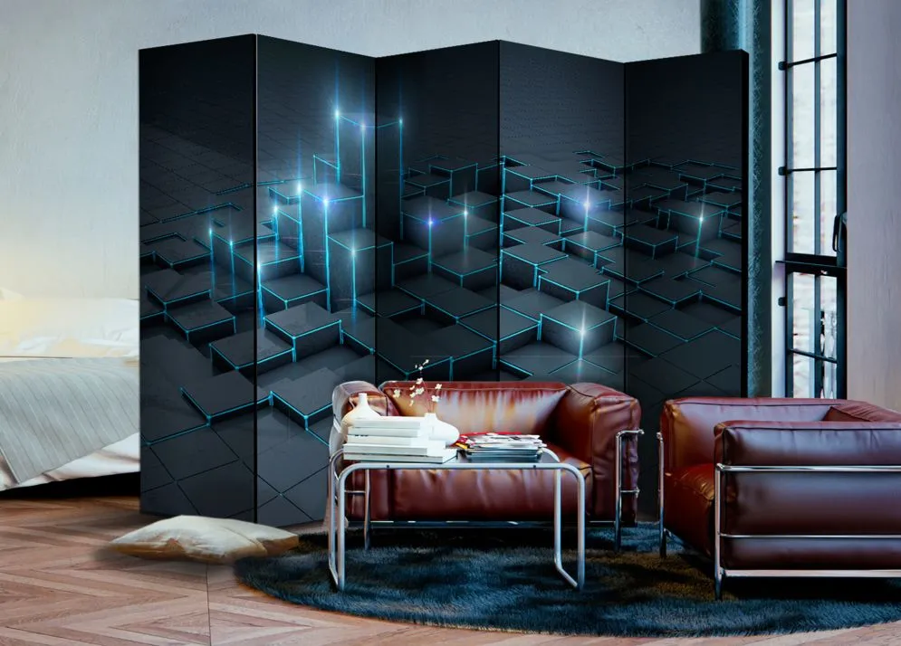 Parawan akustyczny 3D 225 x 172 cm Czarny