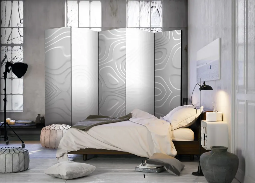 Parawan dwustronny Tła i desenie 225 x 172 cm Czarny