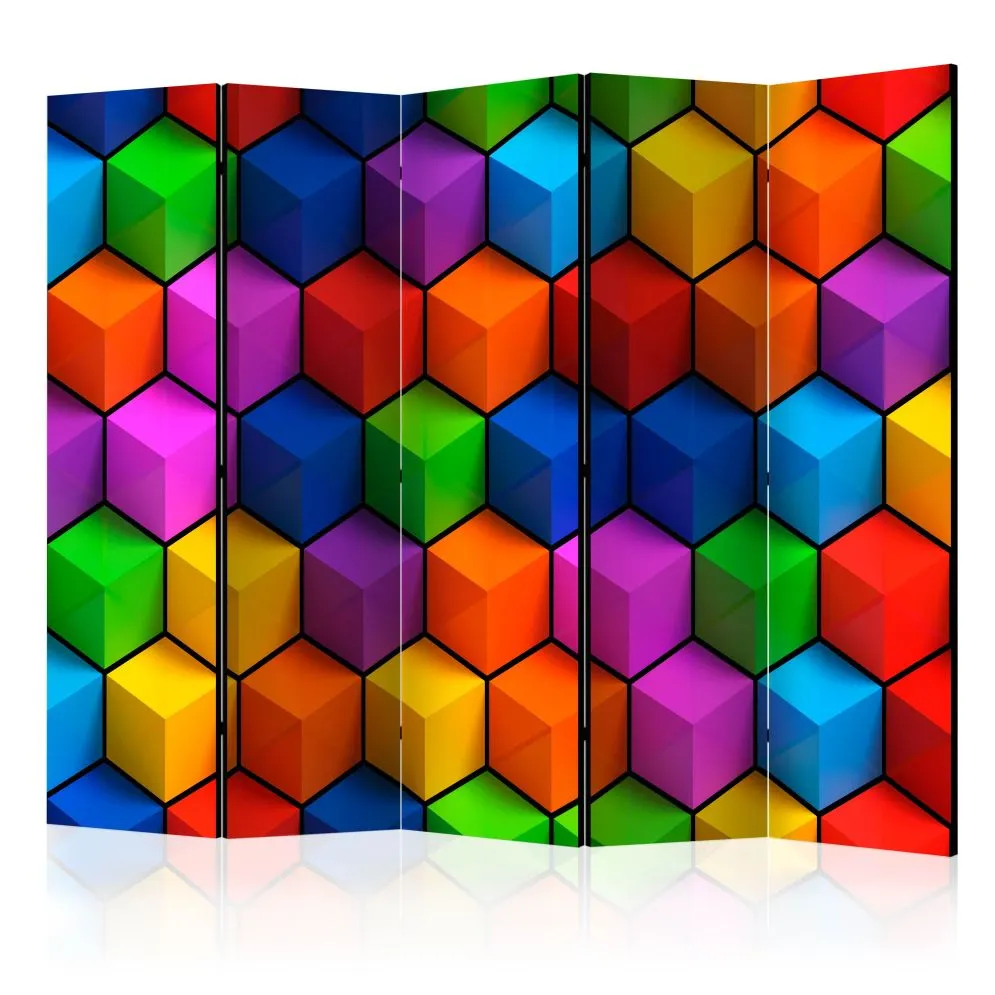 Parawan jednostronny 3D 225x172 cm 5-częściowy wielokolorowy | MIRAT.