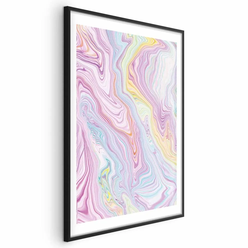 Plakat Kolorowy Sen 21x30 cm z ramą czarną z marginesem | MIRAT.