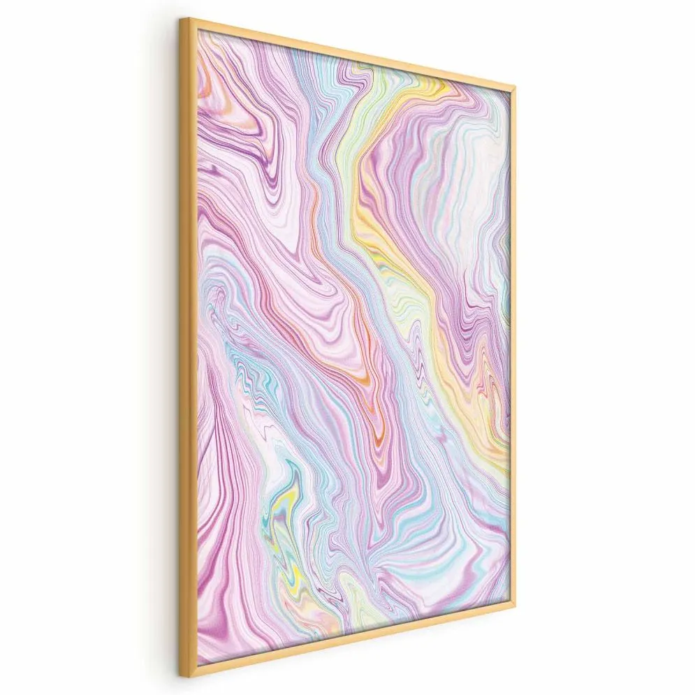 Plakat Kolorowy Sen 21x30 cm z ramą złotą bez marginesu | MIRAT.