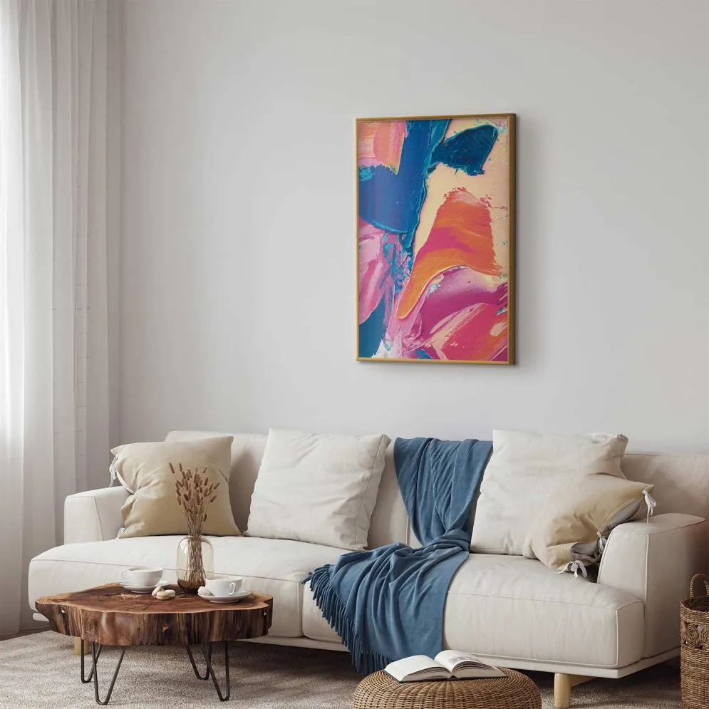 Plakat Kolorowa Ekspresja 21x30 cm z ramą złotą bez marginesu | MIRAT.