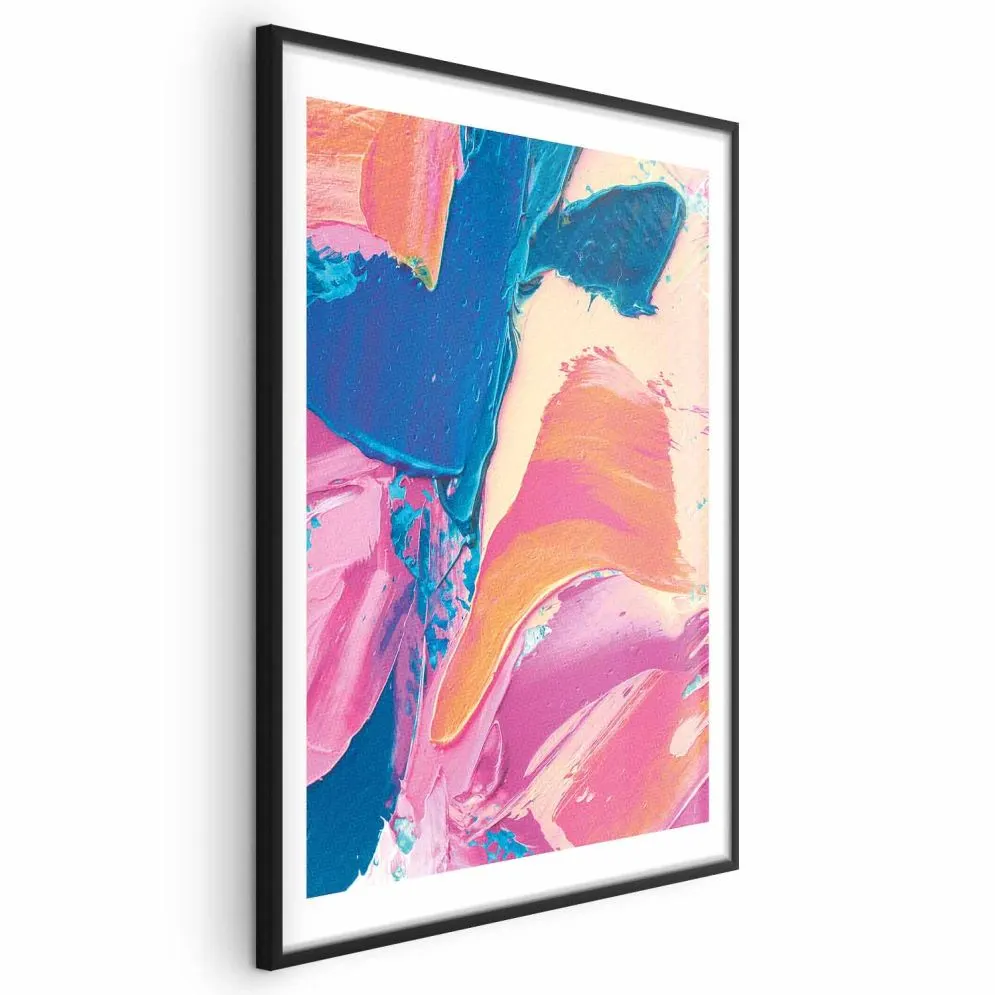 Plakat Kolorowa Ekspresja 21x30 cm z ramą czarną z marginesem | MIRAT.