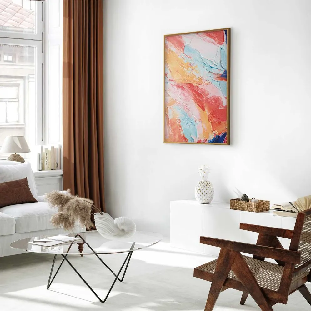 Plakat Kolorowa Harmonia 21x30 cm z ramą złotą bez marginesu | MIRAT.