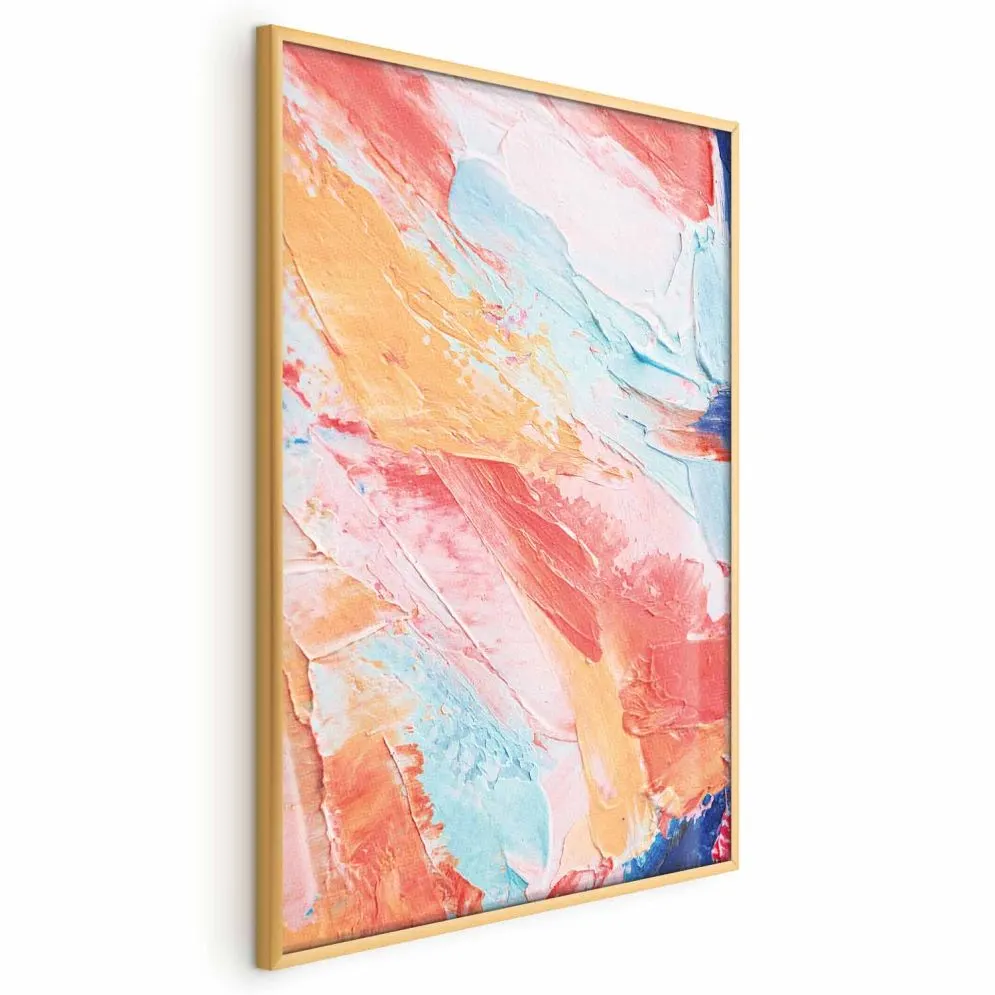 Plakat Kolorowa Harmonia 21x30 cm z ramą złotą bez marginesu | MIRAT.