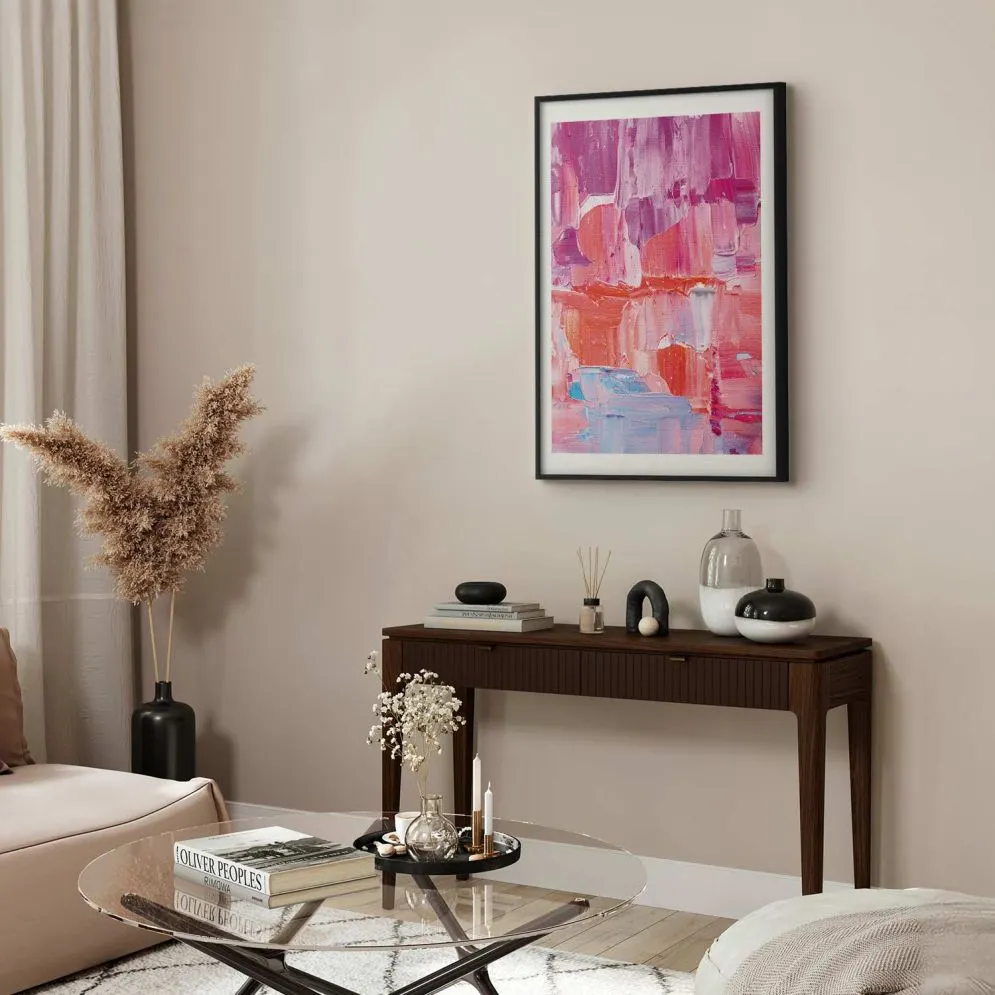 Plakat Kolorowe Pociągnięcia 42x29,7 cm z ramą czarną z marginesem | MIRAT.