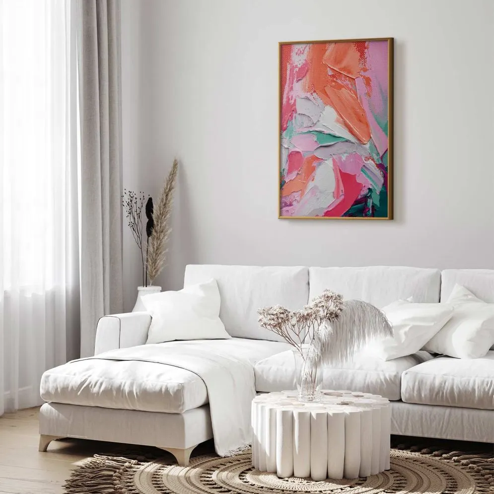 Plakat Różowa Paleta 21x30 cm z ramą złotą bez marginesu | MIRAT.
