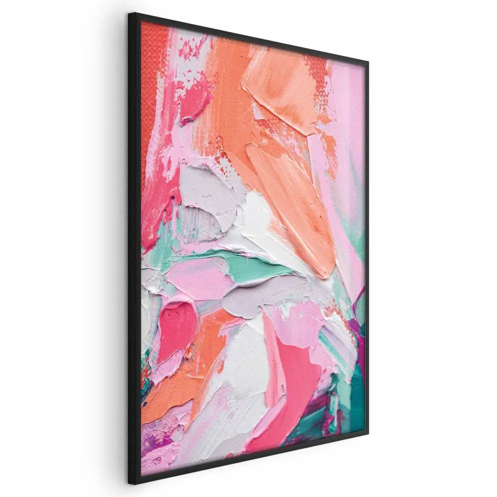 Plakat Różowa Paleta 21x30 cm z ramą czarną bez marginesu | MIRAT.